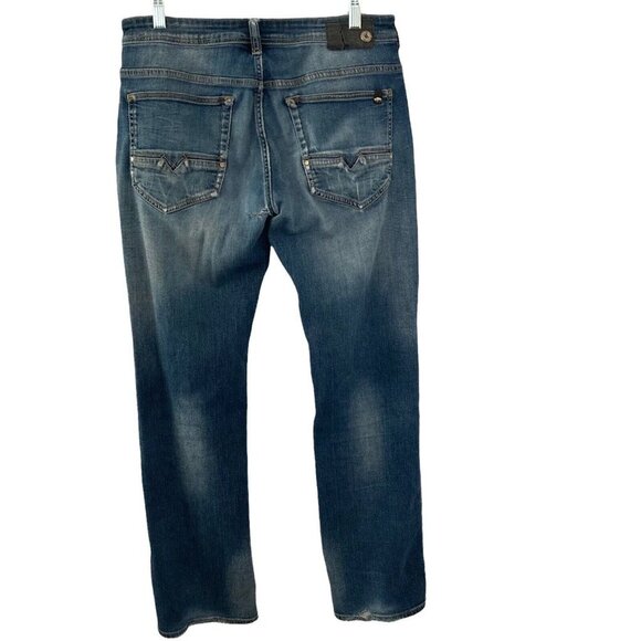 Buffalo Jeans Mens 32x31 David Bitton Driven X Destroyed Ripped Dark Wash Blue - Picture 2 of 9